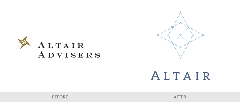 Altair logo before and after