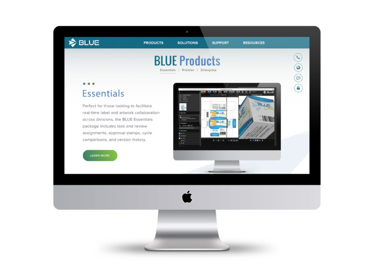 BLUE products webpage