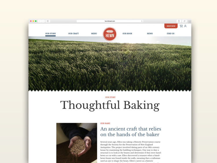 Hewn Bread website story page