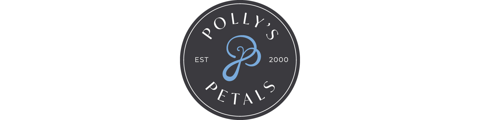 Alternate version of florist Polly Klein's logo in a seal